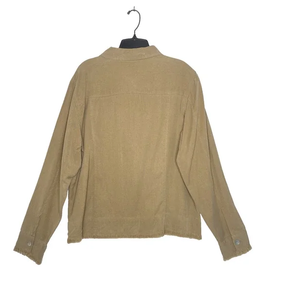 New Tasha Polizzi Full Zip Top L Women’s Western Tencel Boho Fringe Hem Cowgirl - Picture 2 of 7